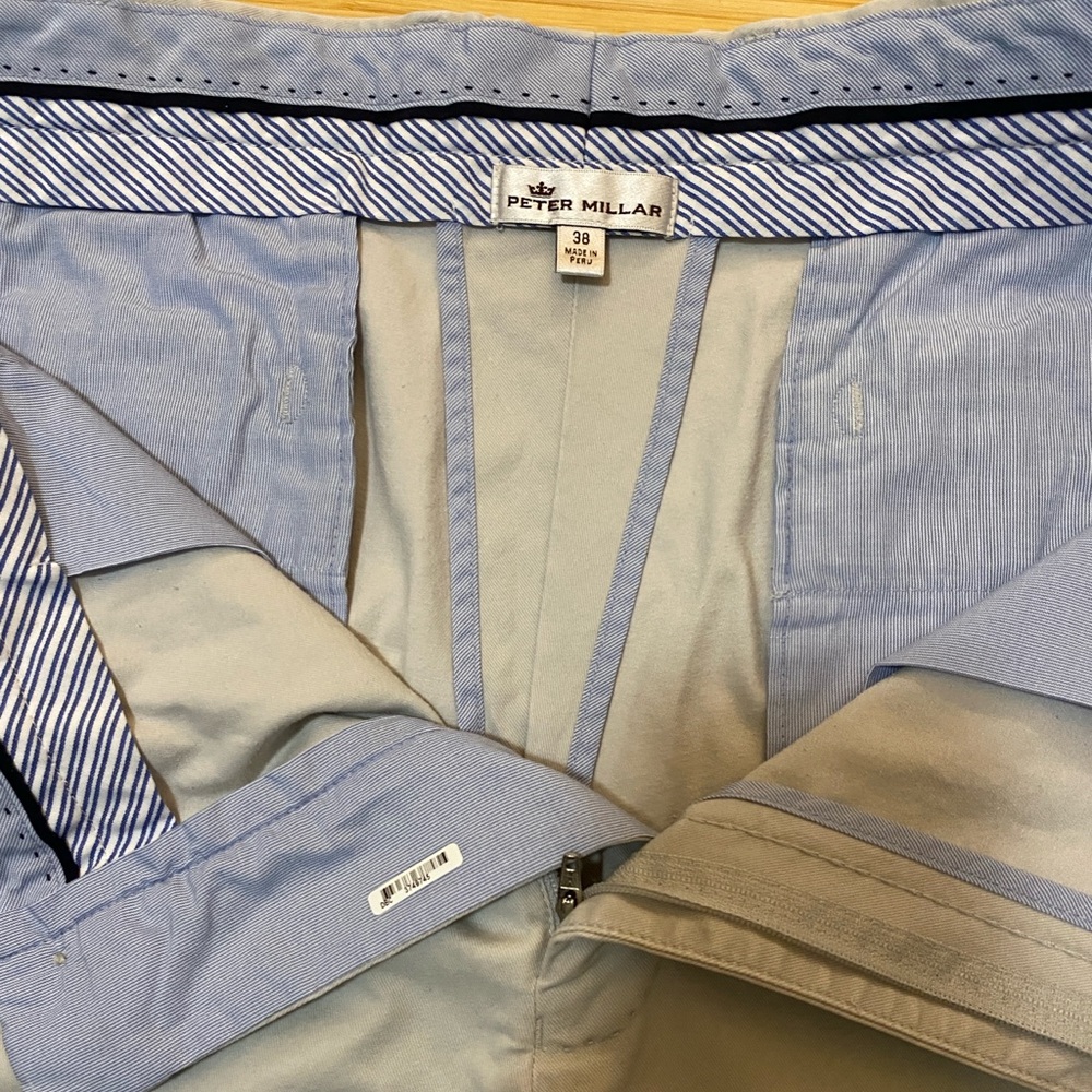 Peter Millar Shorts Mens 38 Beige Tan Chino 7” Classic Fit Lightweight - Picture 2 of 5